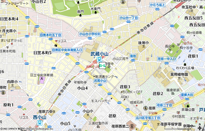アイシティ　武蔵小山店付近の地図